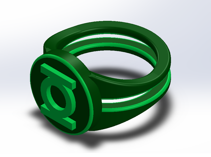 Green lantern ring 3d printed 