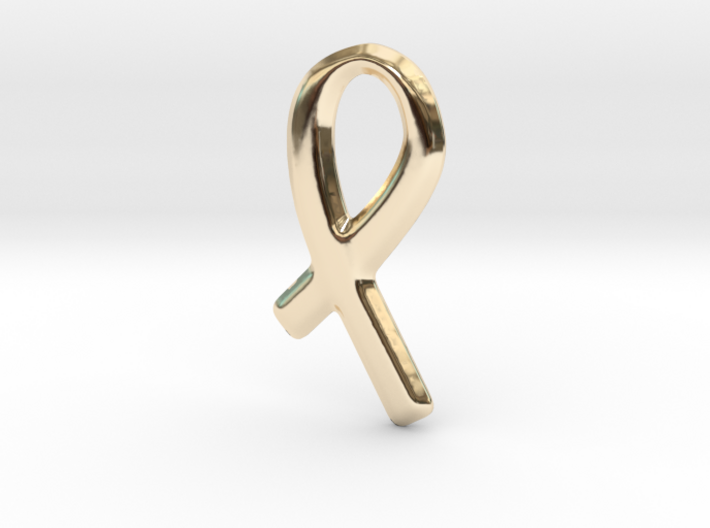 Awareness Ribbon Pendant/Charm - 16mm 3d printed