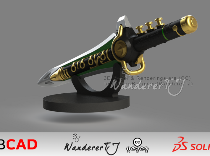 MMPR Dragon Dagger Display Stand 3d printed 