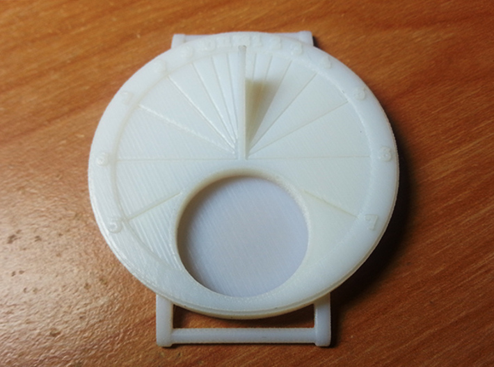 27.75N Sundial Wristwatch For Working Compass 3d printed White Acrylic all by itself.