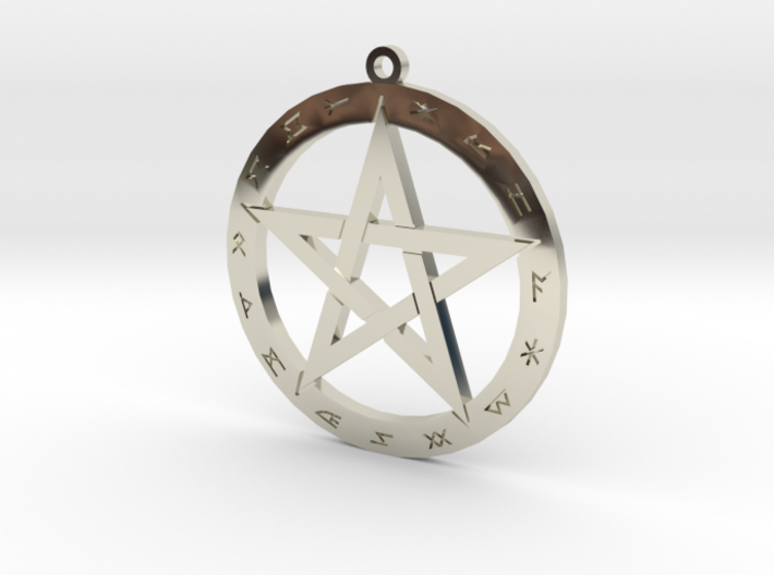 Pentagram with Runes 3d printed