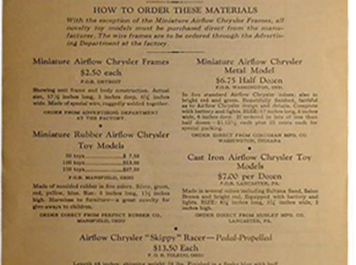 1934 Chrysler Airflow Dealer Promo 16" Frame model 3d printed Dealers paid $2.50 F.O.B. Detroit for their frame model.
