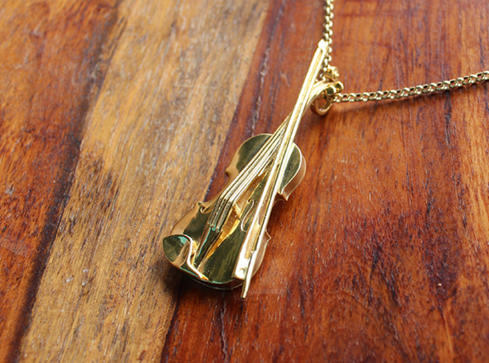 Violin and Bow Pendant 3d printed 