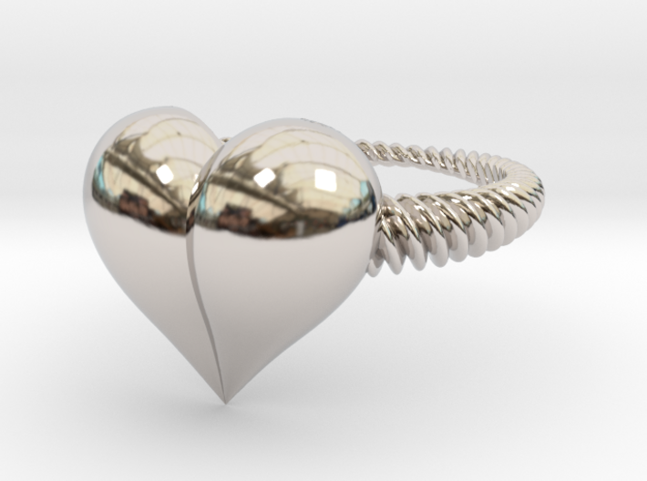 Size 6 Heart Ring 3d printed