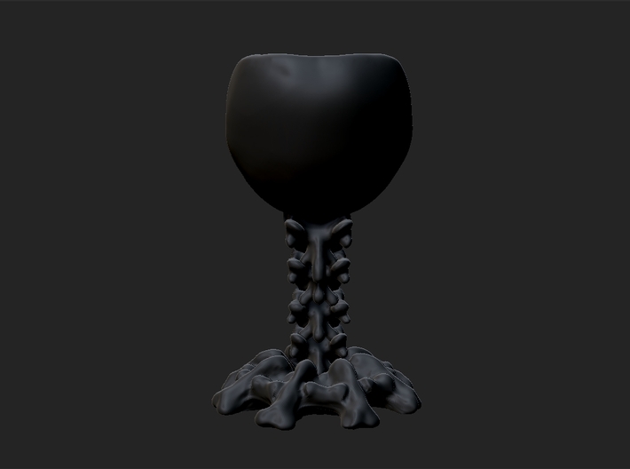 Decorative skull for holding items 3d printed Matte black ceramics