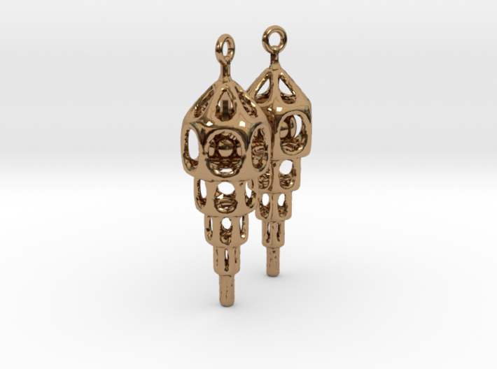 Skeleton Ziggurat Earrings 2 3d printed