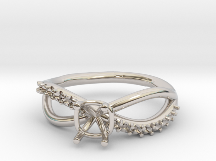 Solitaire twist engagement ring 3d printed