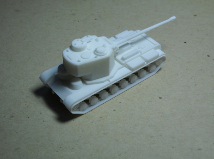 1/100 KVS 3d printed The main turret on the KVS is just high enough to clear the front turret, unlike the KV-5.