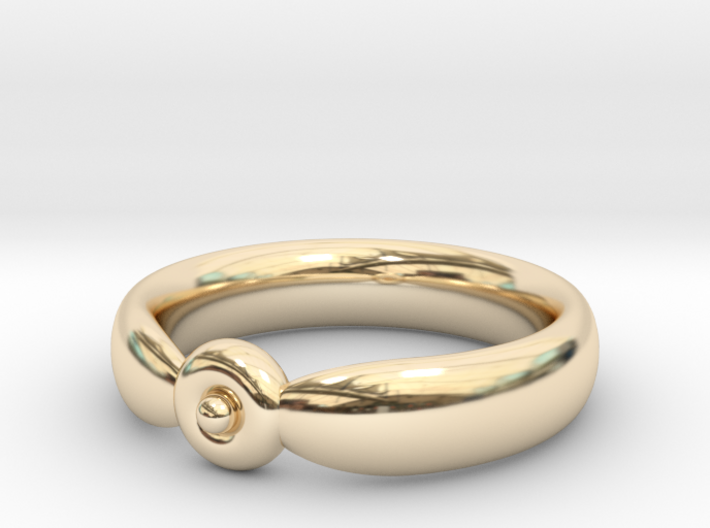 The Circumpunct Sun Ring UK Size V (US Size 10 ¾) 3d printed