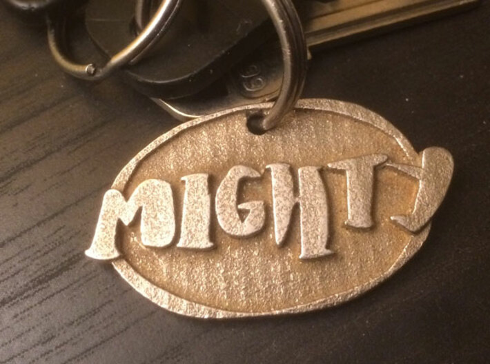 Mighty Bold (a hand drawn keychain) 3d printed 