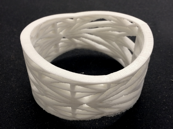 Linear Bracelet 3d printed PLA White Plastic