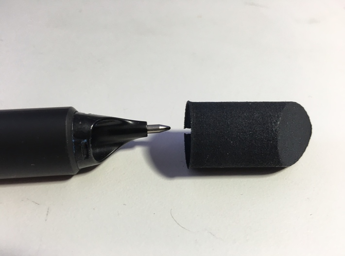 PEN CAP for Anoto Blck Ink 3d printed Fits exactly on the oddly shaped Anoto