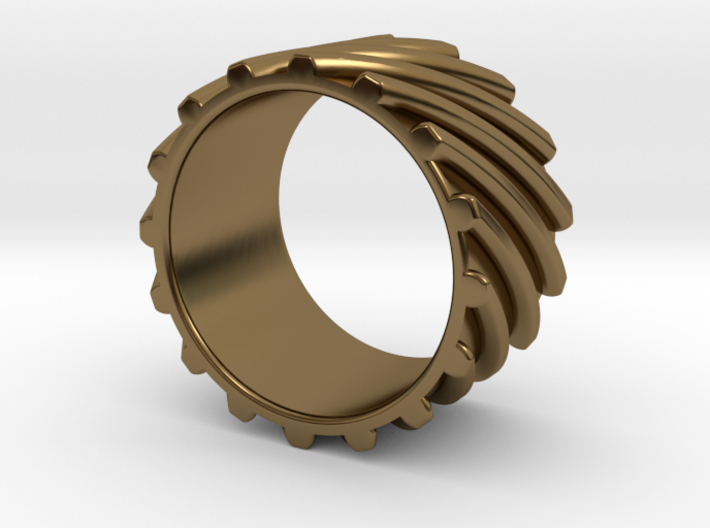 Helical Gear Ring US Size 10 3d printed