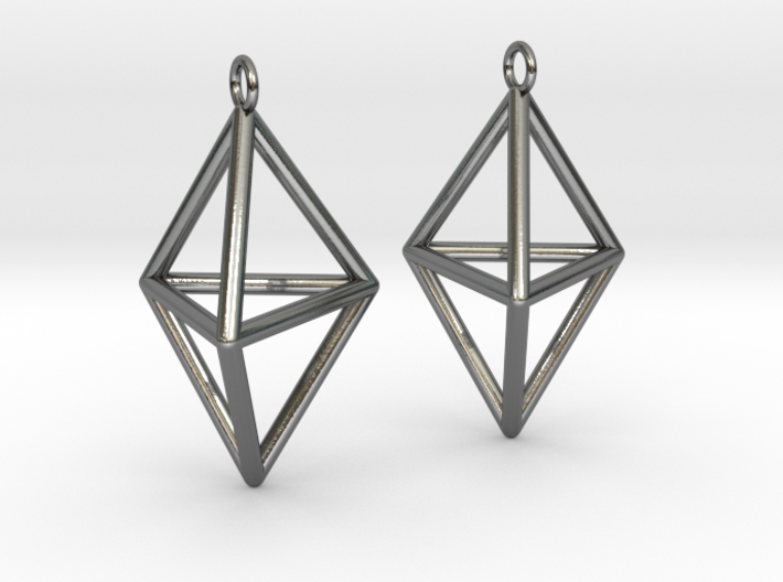 Pyramid triangle earrings type 3 3d printed