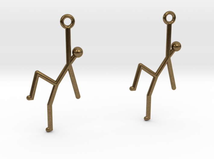 Stick Man Earrings 3d printed