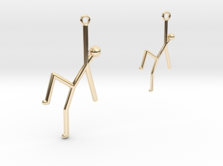 Stick Man Earrings-Asymmetrical 3d printed