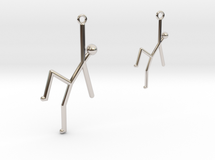 Stick Man Earrings-Asymmetrical 3d printed
