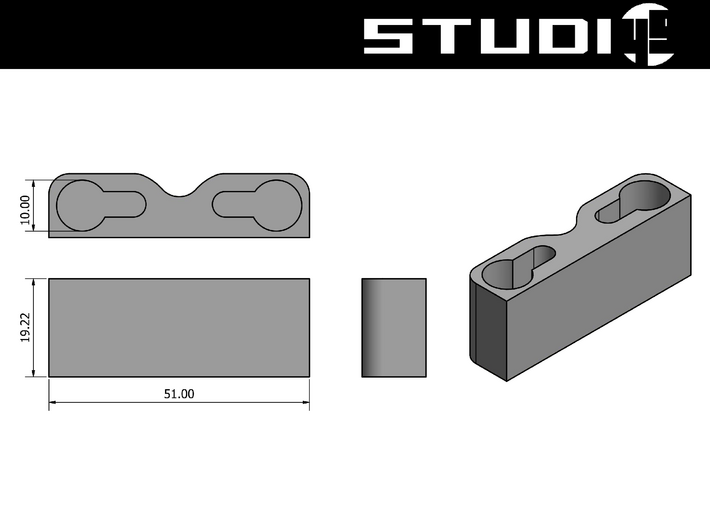 Chest box Strap Mounting System - No Fillet 3d printed