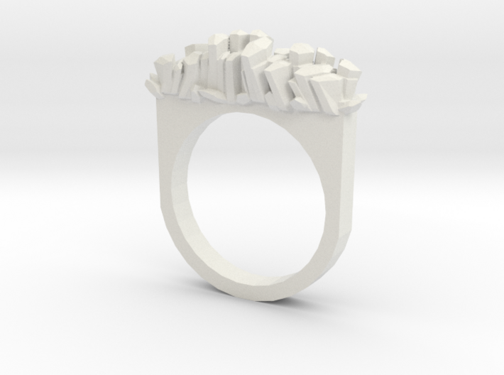 Rock Crystal Ring- Flat 3d printed