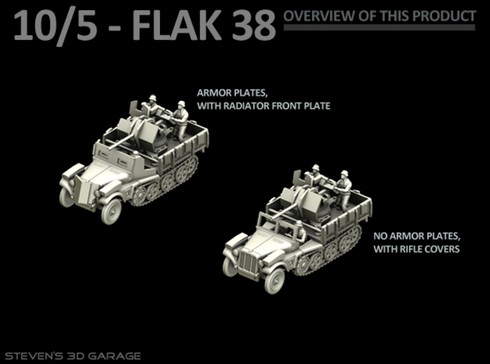 Sd.Kfz 10/5  FLAK 38  (2 pack) 3d printed 