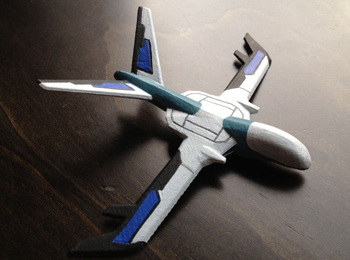 Electronic Warfare Drone 3d printed Painted model - printed in White Detail and painted with acrylic paints.