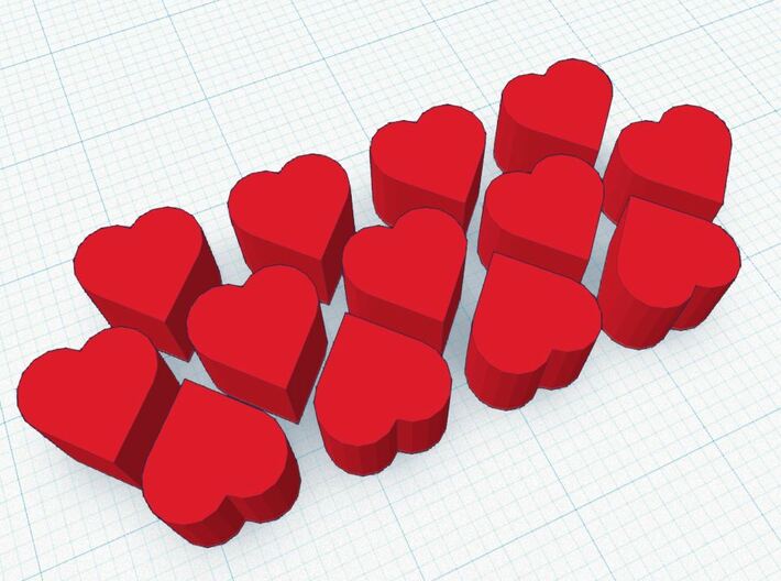 Love Letter ~ Tokens of Affection 3d printed 13 Finely crafted Tokens of Affection for use in Love Letter