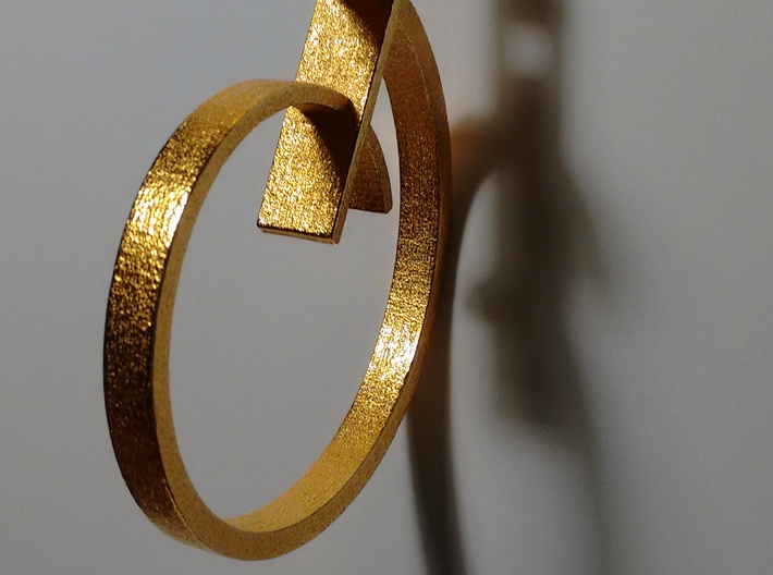 Spiral pendant 3d printed Polished Gold Steel