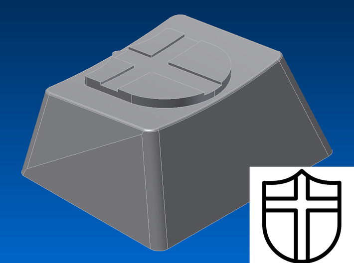 Shield Keycap (R1, 1.25x) 3d printed