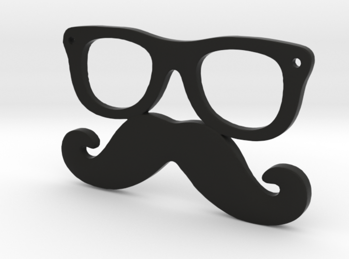 Mustache and glasses 3d printed