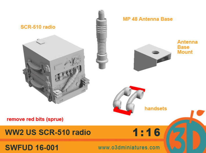 WW2 US radio SCR - 510 1/16 scale SWFUD-16-001 3d printed contents may differ sllghtly