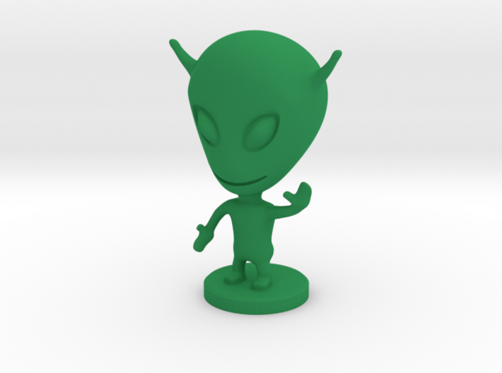 ALIEN v.3 3d printed Green Strong & Flexible Polished