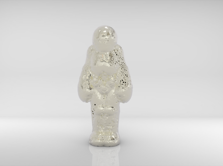 S.A.D. Astronaut _ The Loneliest Man On The MOON 3d printed Front, nickel electroplating 