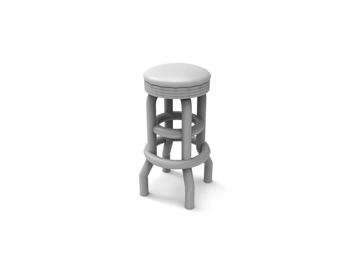 50's soda fountain bar stool 02. HO Scale (1:87) 3d printed 