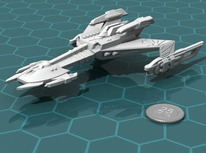 Ngaksu Stormfront 3d printed Render of the model, with a virtual quarter for scale.