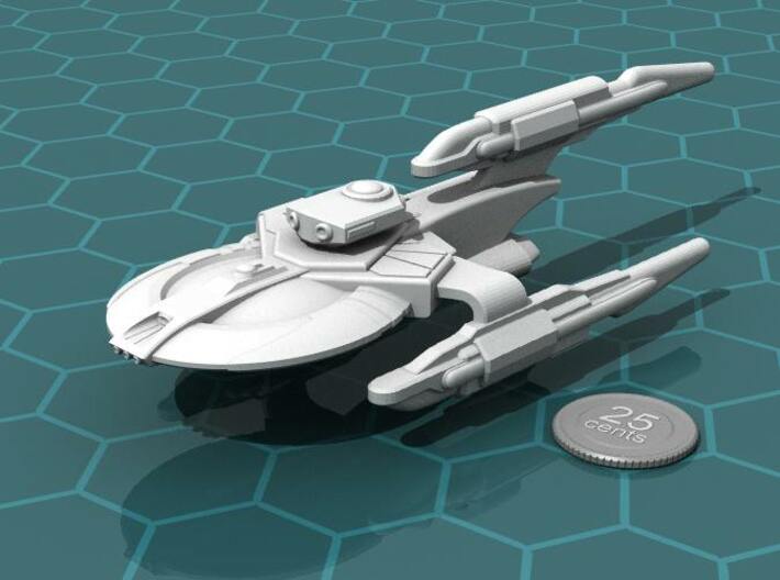 Xuvaxi Executor 3d printed Render of the model, with a virtual quarter for scale.
