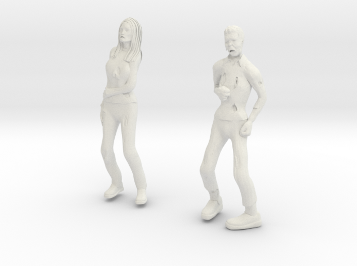 Zombie Male And Female 3d printed