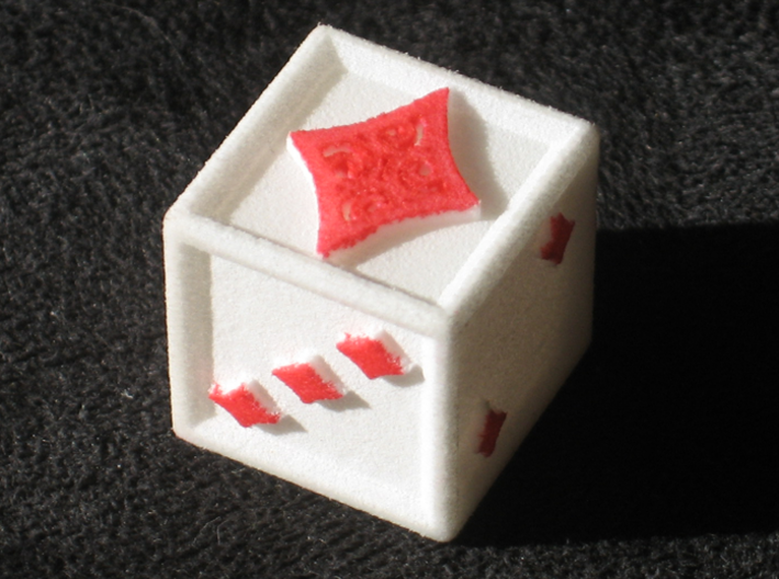 Ace Dice 3d printed Colored with markers.