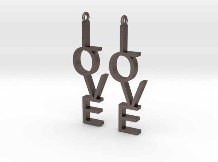 Love Earrings Small 3d printed