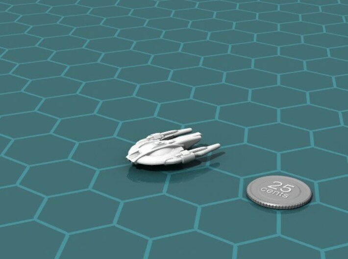 Xuvaxi Regulator 3d printed Render of the model, with a virtual quarter for scale.