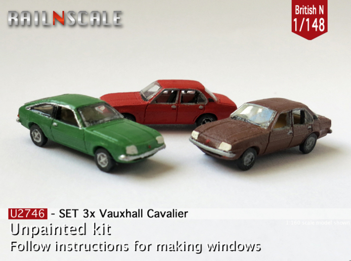 SET 3x Vauxhall Cavalier (British N 1:148) 3d printed 