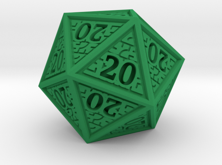 Hedron D20 (All 20's version) Solid 3d printed