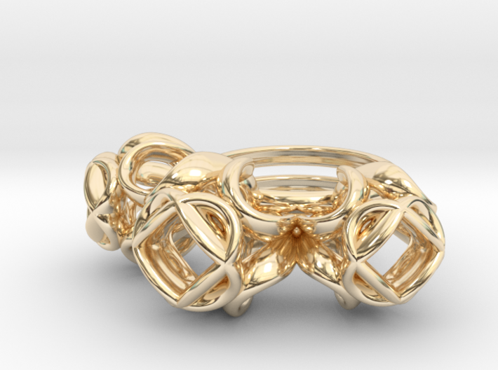 Trio Rose Ring size 2 3d printed