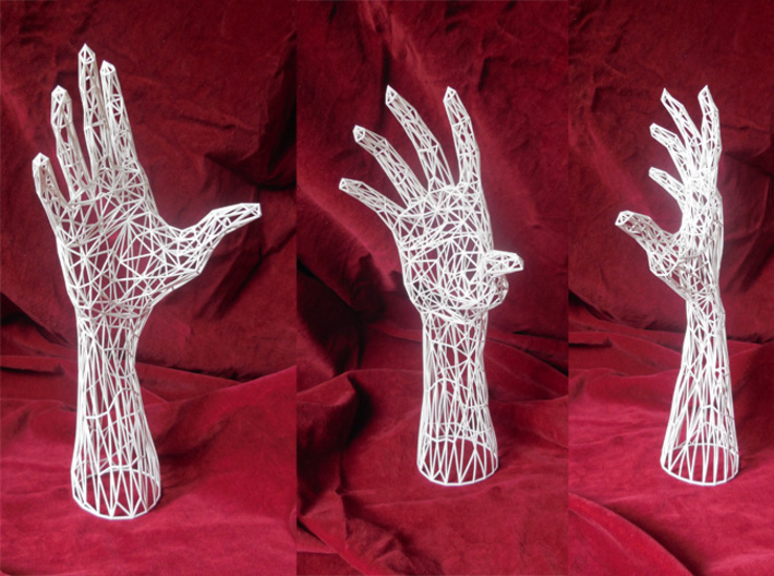 Wireframe hand - Jewelry Display Model 3d printed 