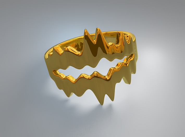 Chasm Ring 3d printed Chasm ring (Gold)