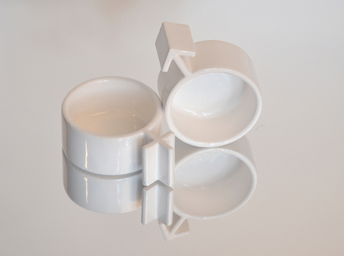 Cuple Cups (male) 3d printed couple cups detail image