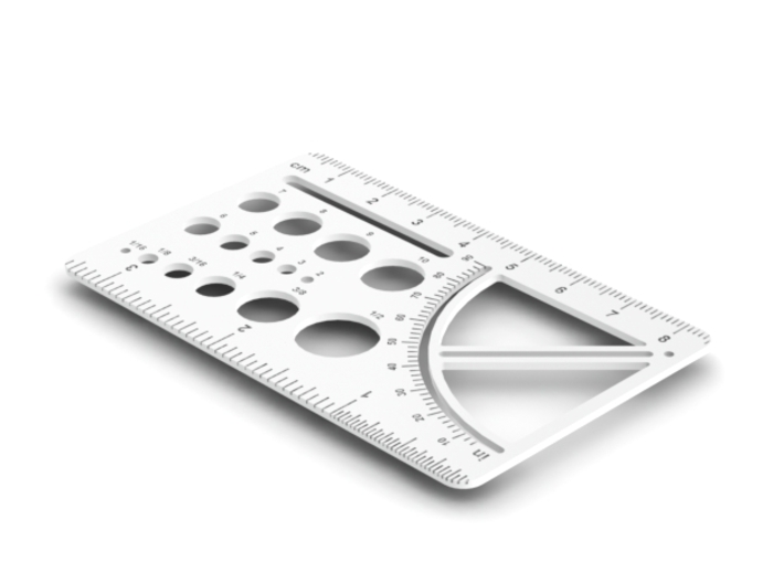 Drafting Tool Card (for Sliminal) 3d printed Solidworks render with white plastic material.