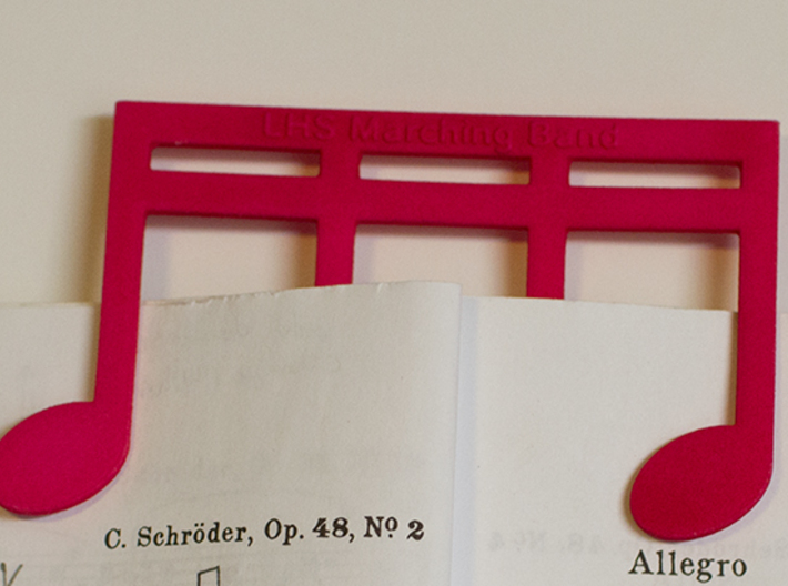Music Book Page Holder/Clip With Custom Text 3d printed 