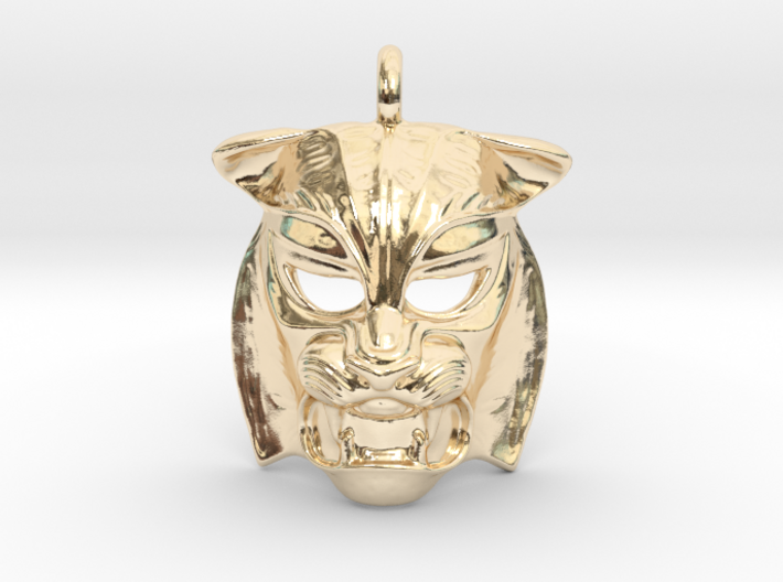 Tiger kabuki-style Pendant 3d printed