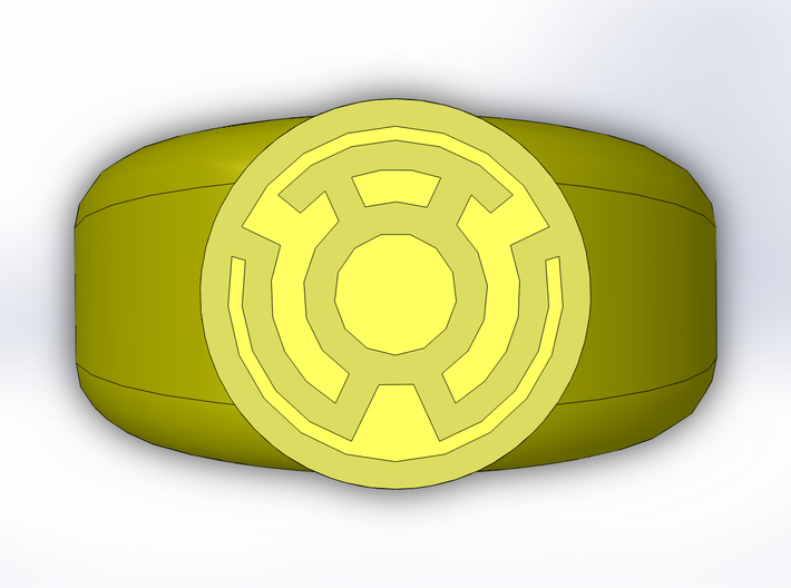 Yellow Lantern Ring 3d printed