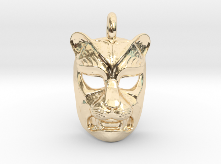 Leopard kabuki-style Pendant 3d printed